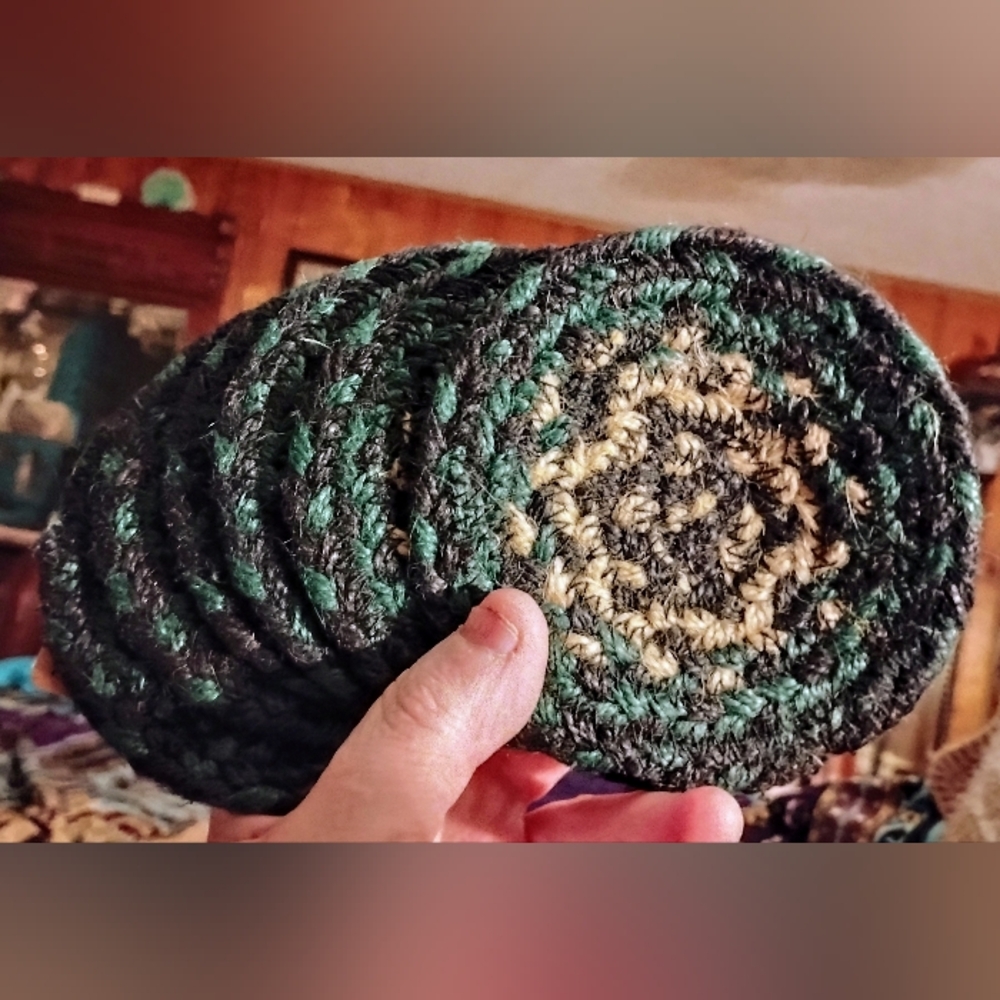 New Rustic Jute Coasters Set of 6